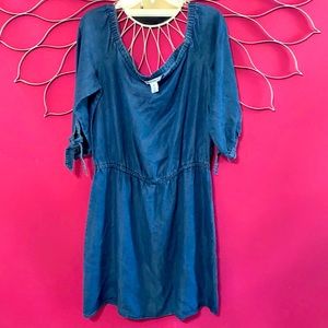 WHBM Soft Denim Off-the-shoulder dress XL